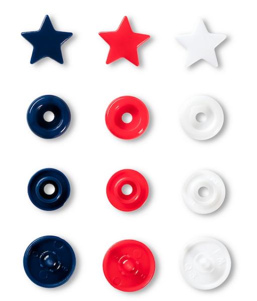 Prym Love Druckknöpfe "Color Snaps" Sterne Bunt - Ø 12,4 mm - 30 Stück